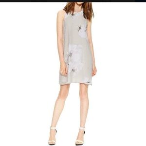 Calvin Klein gray and white floral dress NWT